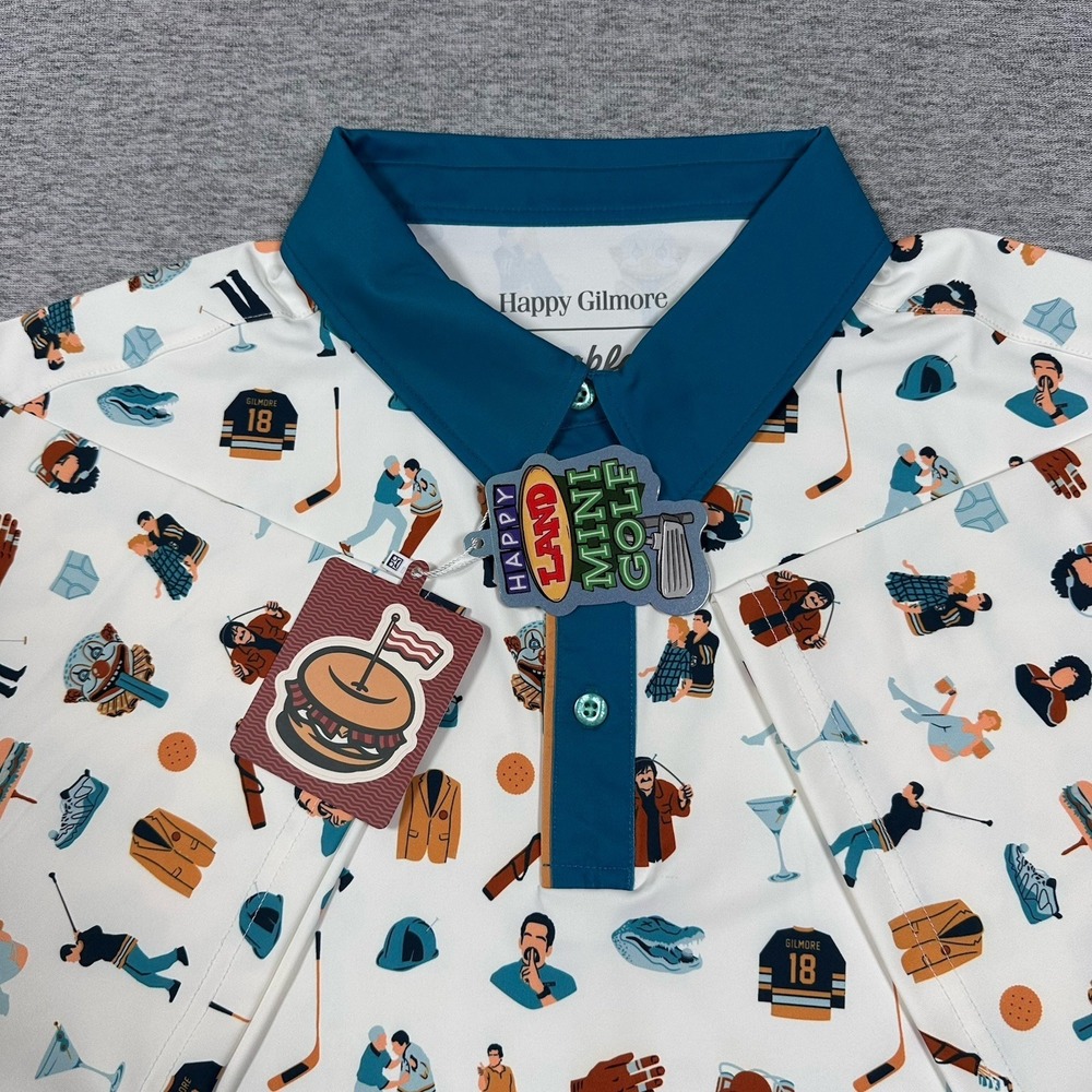 RSVLTS Breakfast Balls x Happy Gilmore Polo Shirt Mens XL Happy Things Golf NEW